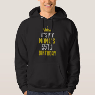 Sudadera Corona Amarilla Cumpleaños 55 de Mamá de Hijo Hija