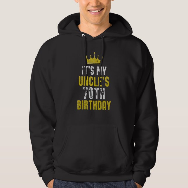 Sudadera Corona Amarilla Cumpleaños 70 Para Tío De Sobrina  (Anverso)