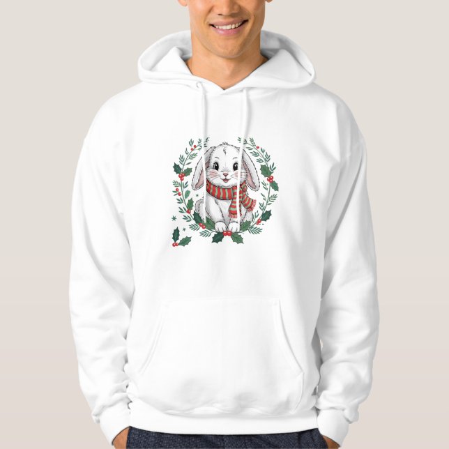 Sudadera Corona de conejo de Navidad – Conejito festivo de  (Anverso)