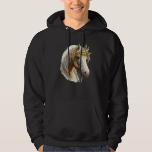 Sudadera Corona de Flor de Caballo Floral Animal de Granja