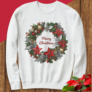 Sudadera Corona de Navidad Vegetación festiva Festejo inver