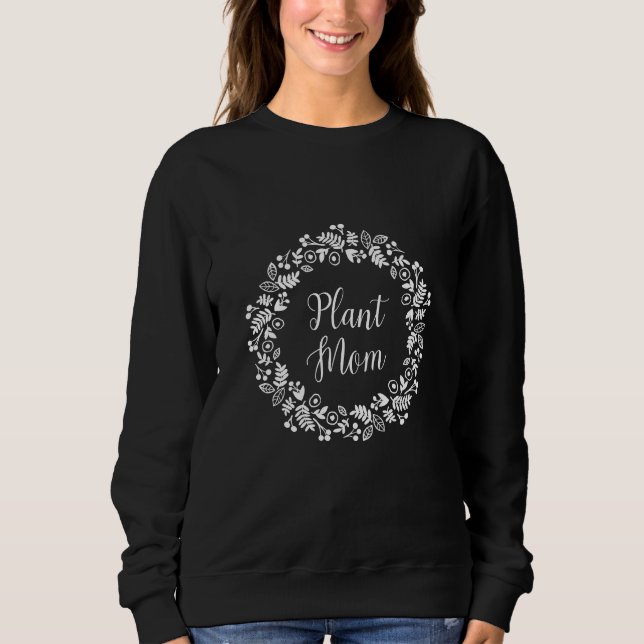 Sudadera Corona floral blanca de Plant Mom (Anverso)
