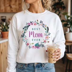 Sudadera Corona floral boho Mejor mamá del mundo