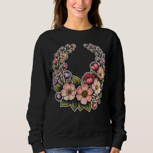 Sudadera Corona floral elegante para mujeres