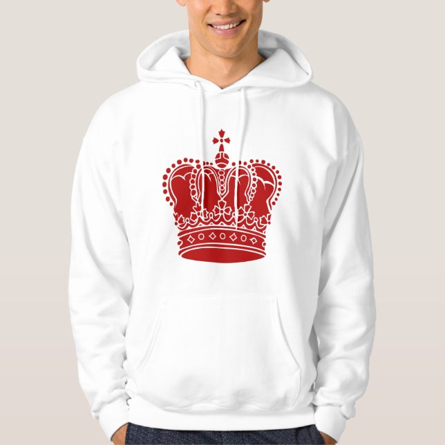 Sudadera Corona Real - Rojo Rubí (Anverso)