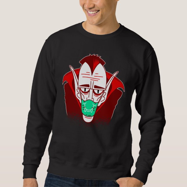 Sudadera coronavirus halloween máscara facial vampiro (Anverso)