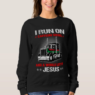 Sudadera Corre En La Cafeína Y Un Montón De Camionero De Je