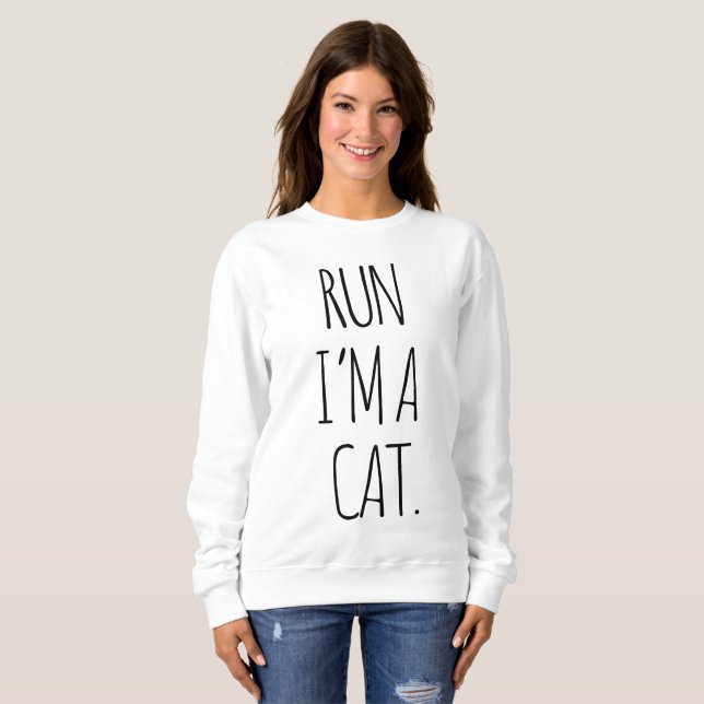 SUDADERA CORRE SOY UN GATO (Anverso completo)