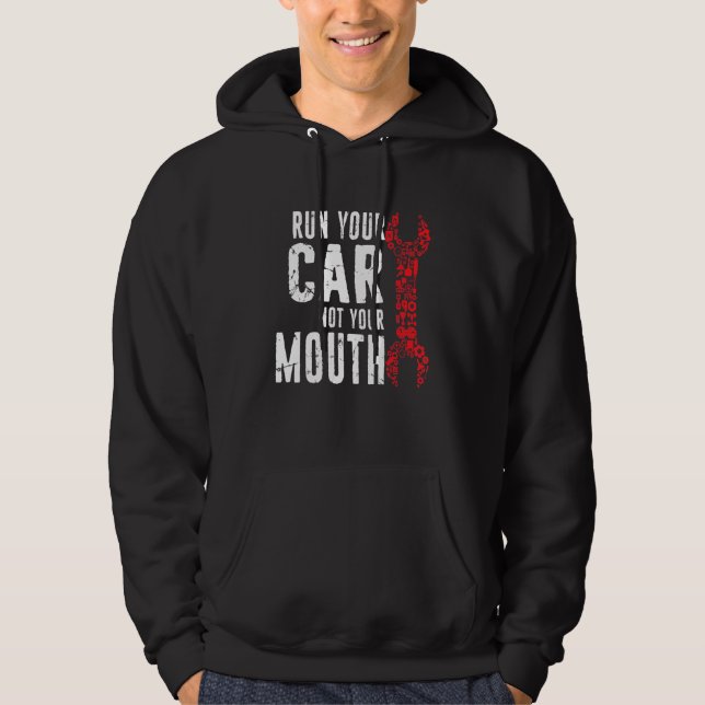 Sudadera Corre Tu Coche No Tu Boca Garage Distressed Mech (Anverso)