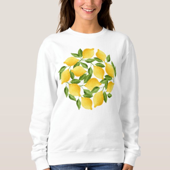 Sudadera Correa de limones acuarelas (Anverso)