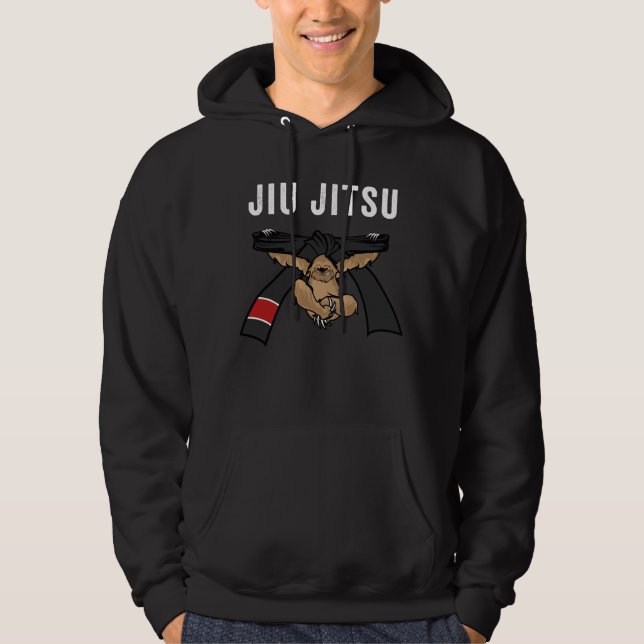 Sudadera Correa negra de Jiu Jitsu de la pereza de Jiu (Anverso)