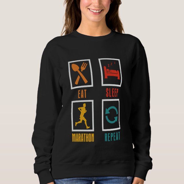 Sudadera Corredor COME DUERME MARATÓN REPITE Correr Diverti (Anverso)