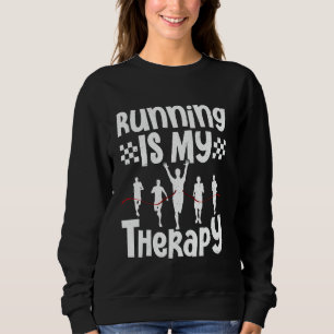 Sudadera Corredor CORRER ES MI TERAPIA Correr Divertido Mar