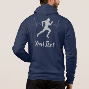 Sudadera Corredor de latido azul marino personalizado