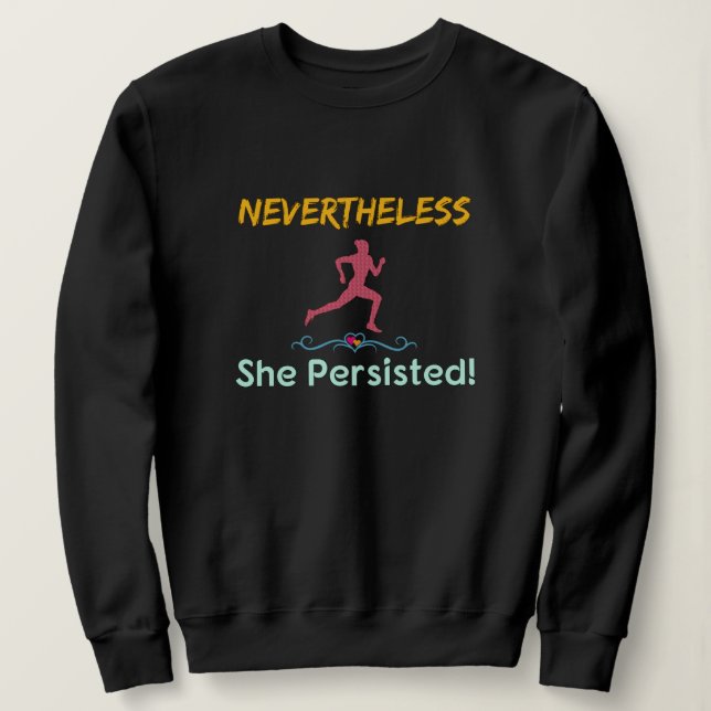Sudadera Corredora Feminista Sin Embargo Persistió (Anverso del diseño)