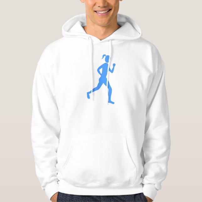 Sudadera Corredora (Mujer) - Azul bebé (Anverso)