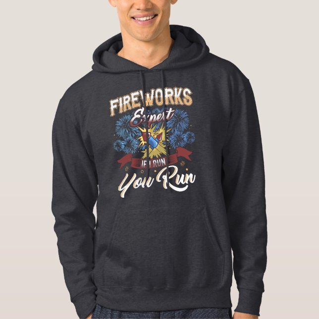 Sudadera Correr experto en fuegos artificiales si corro la  (Anverso)