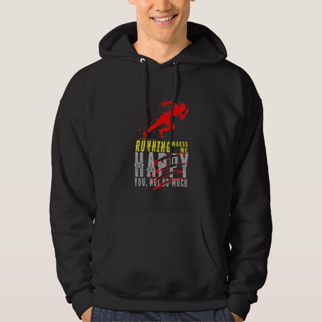 Sudadera Correr me hace feliz, no tanto correr (Anverso)