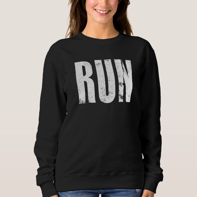 Sudadera CORRER Palabra Verbo Correr Deporte Ejercicio Atle (Anverso)
