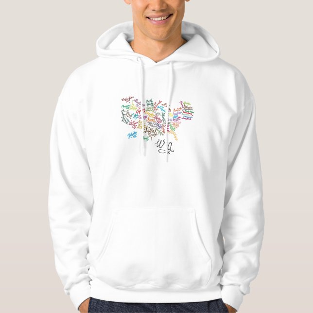 Sudadera Correspondencia de texto de la escritura de los (Anverso)