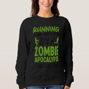 Sudadera Corriendo Corredor Medio Maratón Zombie Correr No 