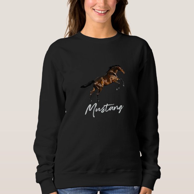 Sudadera Corriendo el salvaje Mustang Caballo de raza ecues (Anverso)