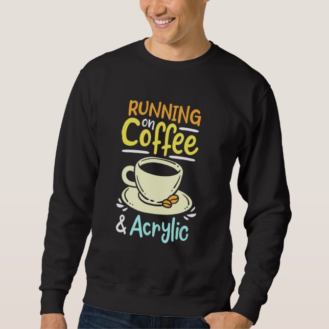 Sudadera Corriendo En Café Y Acrílico (Anverso)