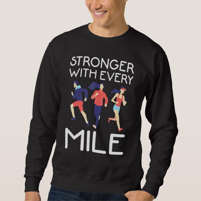 Sudadera Corriendo - Más Fuerte Con Cada Milla - Jogger - E (Anverso)