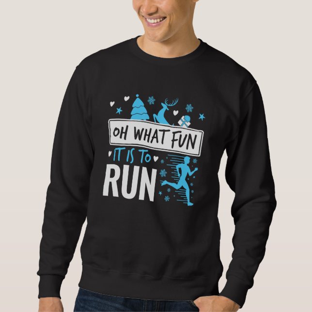 Sudadera Corriendo Navidades Oh Qué Diversión Es Correr (Anverso)