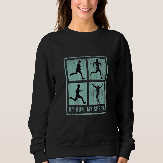 Sudadera Corriendo Para Adolescentes Atleta 5k Maratón Vint (Anverso)
