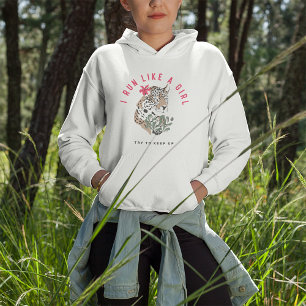 Sudadera Corro Como Un Gráfico Motivacional Chica Del Leopa