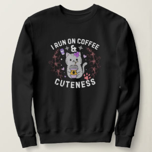 Sudadera Corro Con Café & Dulzura Diseño De Gatito Dulce