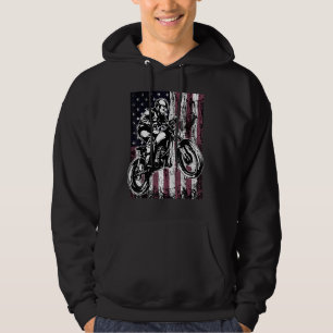 Sudadera Cortadora de motocicleta bandera americana USA pat