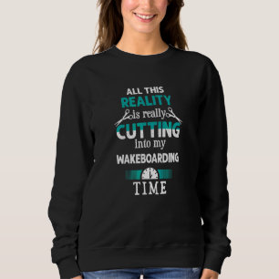 Sudadera Cortando en mi tiempo de wakeboarding Humor de wak