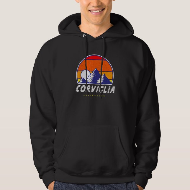 Sudadera Corviglia Graubünden Suiza Retro 80s Ski Ho (Anverso)