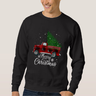 Sudadera Cos de Vintage de Camión Rojo de Árbol de Navidad