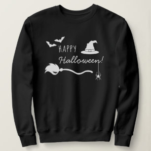 Sudadera Cosas de Bruja, Araña, Murciélagos Texto Feliz Hal