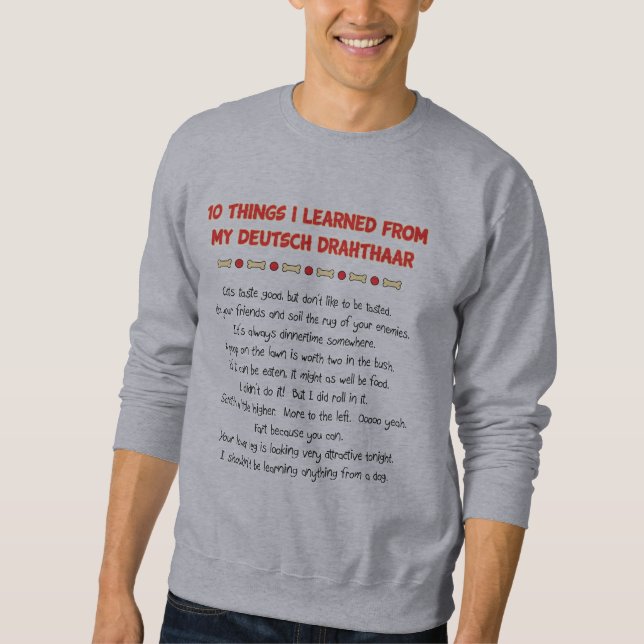 Sudadera Cosas divertidas I aprendido de mi Deutsch (Anverso)