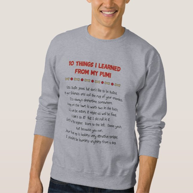 Sudadera Cosas divertidas I aprendido de mi Pumi (Anverso)
