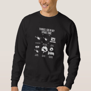 Sudadera Cosas que hago en mi tiempo libre Piloto de helicó