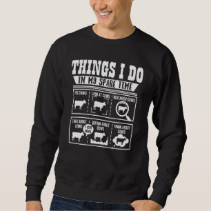 Sudadera Cosas que hago en mi tiempo libre Vaca Vacas Gran