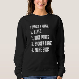 Sudadera Cosas que quiero Repuestos de bicicletas Garaje má