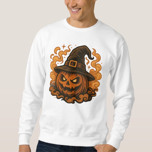 Sudadera Cosecha embrujada - Calabaza de Halloween de dos c (Anverso)