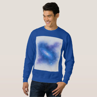 Sudadera Cosmic Blue Galaxy Art Sweatshirt on White Backgro
