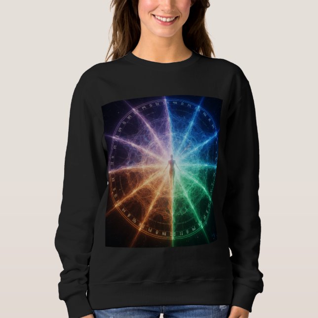 Sudadera Cosmic Chakra Zodiac Energy Wheel Spiritual Manife (Anverso)