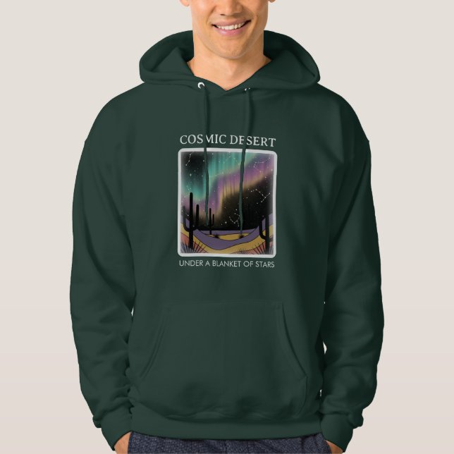 Sudadera Cosmic Desert Aurora • Retro Western Night Sky (Anverso)