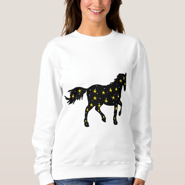 Sudadera Cosmic Horse Space Stars Design – Celestial Zodiac (Anverso)