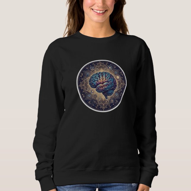 Sudadera Cosmic Mind Mandala – Abstract Brain Art (Anverso)