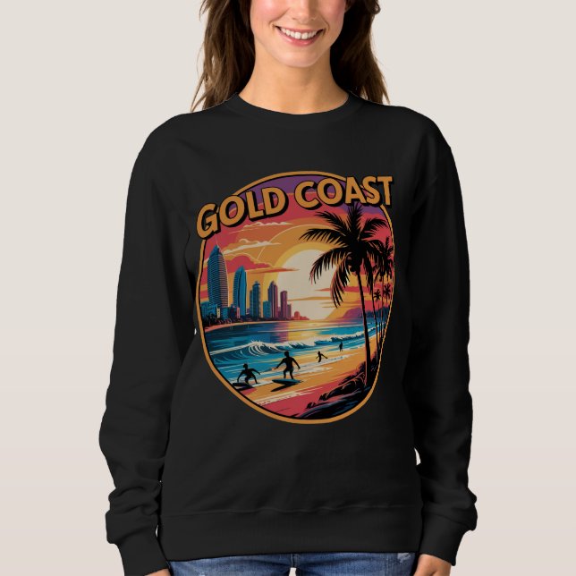 Sudadera Costa de Oro Retro Sunset Australia Vacaciones Bea (Anverso)