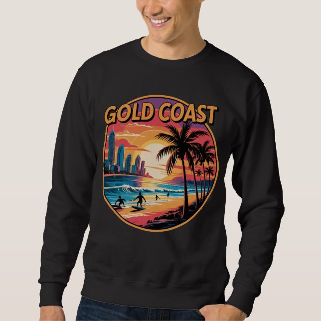 Sudadera Costa de Oro Retro Sunset Australia Vacaciones Bea (Anverso)